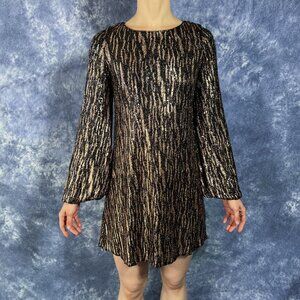 Betsy & Adam Bronze and Black Sequin Dress Sz 6